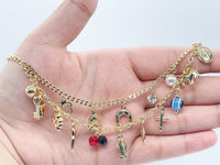 18k Gold Layered Luck Charms Bracelet For Protection, Good Luck, Money Prosperity