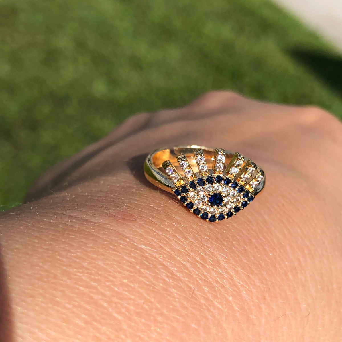 Anillo Ojo Turco Encanto Circonita Apilable