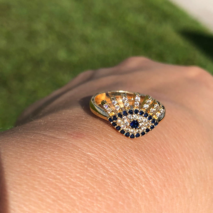 Anillo Ojo Turco Encanto Circonita Apilable