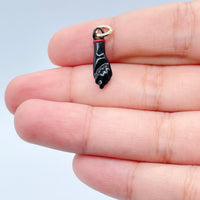 18k Gold Layered 15mm Protection "Figa" Charm In Blue, Red, Black Or White Colors