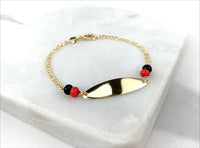 Pulsera de Placa para Niños Oro 18K