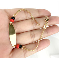 Pulsera de Placa para Niños Oro 18K