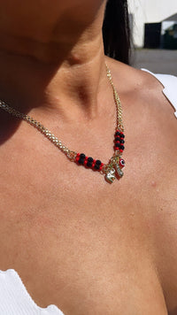 18k Gold Layered Protection “Figa” Hand, Red Evil Eye, Luck Elephant Charm