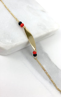 Pulsera de Placa para Niños Oro 18K