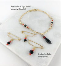 Azabache para Bebé Broche o Pulsera Oro 18K