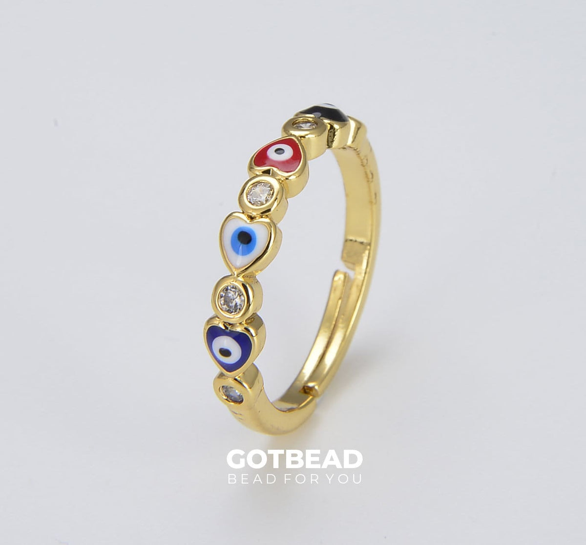 Anillo Ojo Turco de Colores Oro 18K