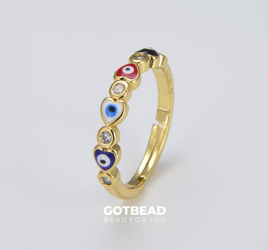 Anillo Ojo Turco de Colores Oro 18K