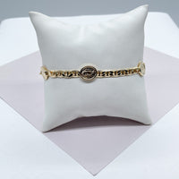 18k Gold Layered Mariner Link Bracelet With Guadalupe Charm Stamped To It Wholesale Jewelry Supplies