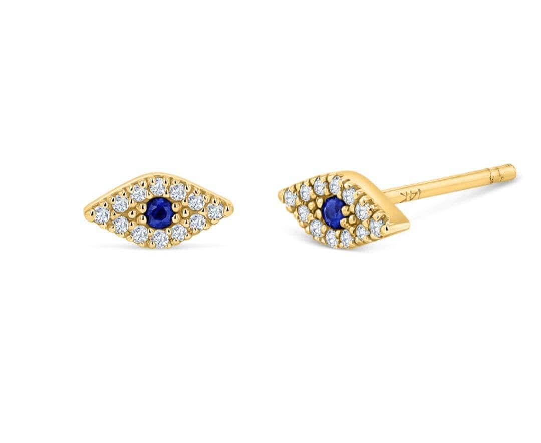 Aretes Ojo Turco Plata 925 Dorado y Oro Rosa