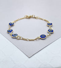 18k Gold Layered Red Evil Eye Kids Bracelet For Protection Wholesale Jewelry