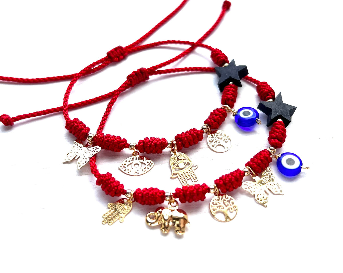 Pulsera 7 Nudos Ojo Turco y Estrella de Azabache