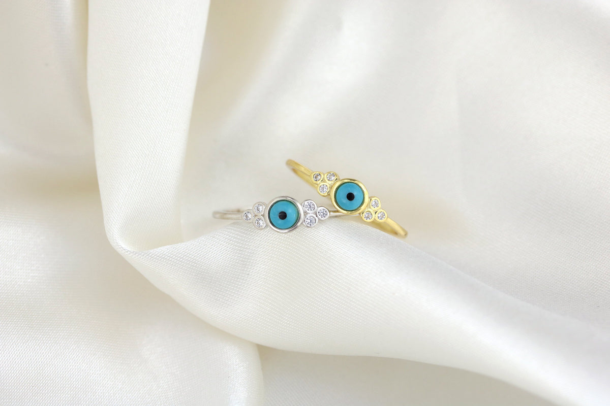 Anillo Ojo Turco Redondo Plata u Oro