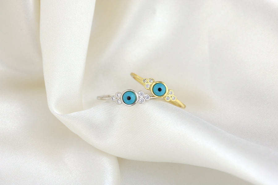 Anillo Ojo Turco Redondo Plata u Oro