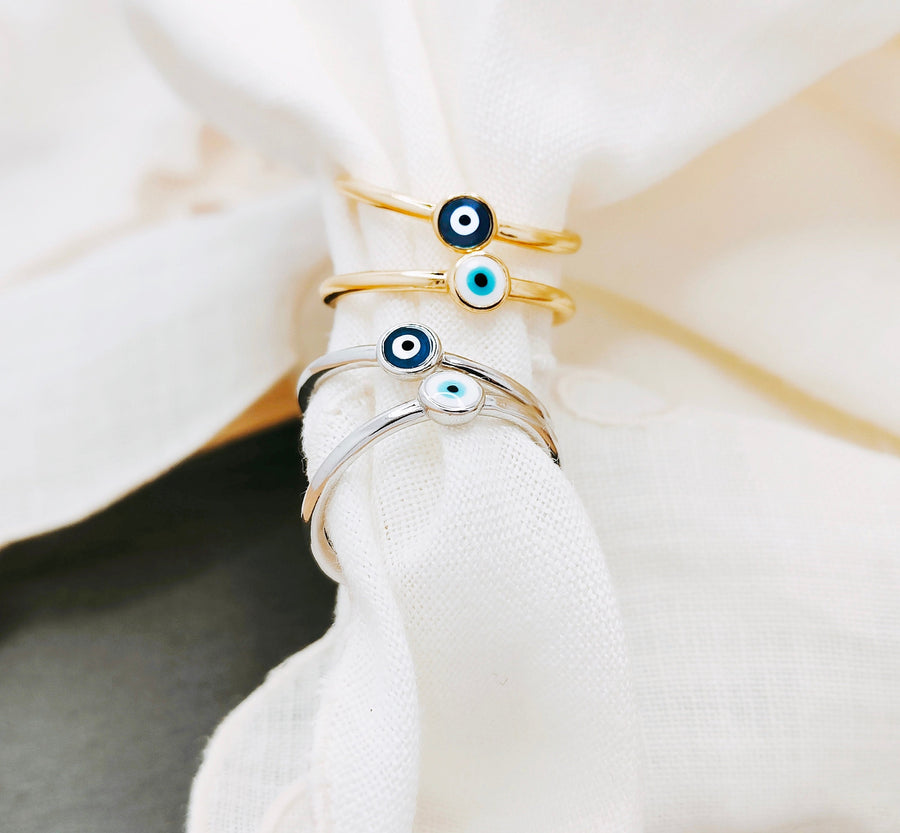 Anillo Ojo Turco Oro y Plata 925