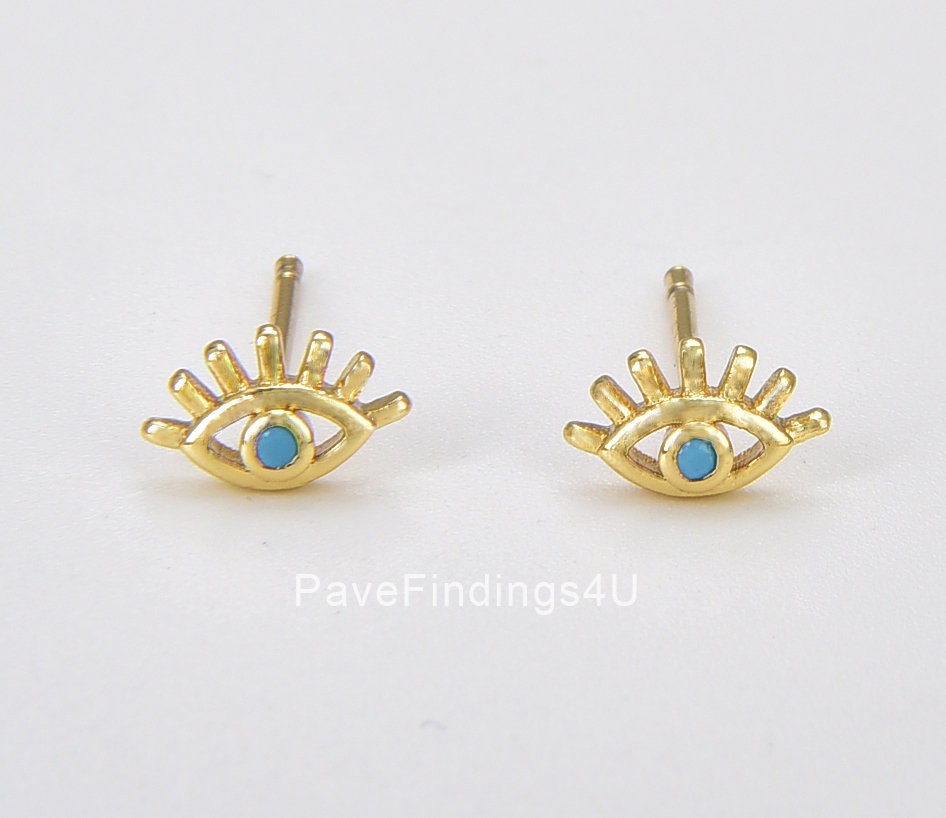 Aretes Ojo Turco Turquesa Delicados