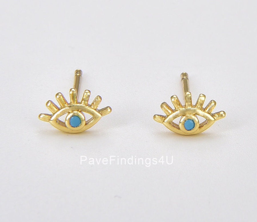Aretes Ojo Turco Turquesa Delicados