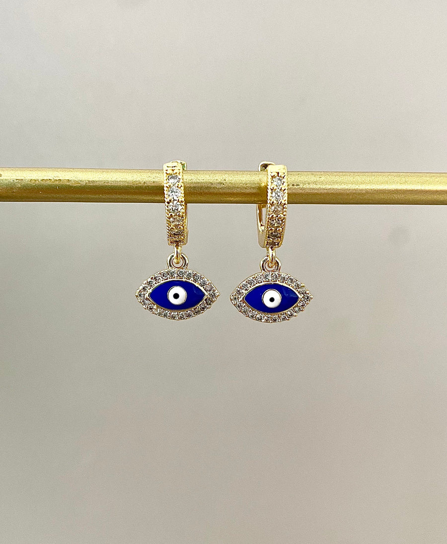 Aretes de Argolla Ojo Turco Encanto Artesanal