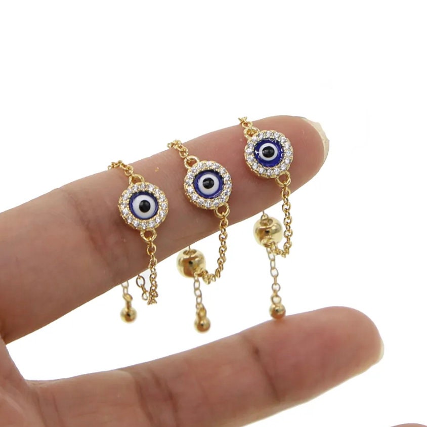 Anillo Cadena Ojo Turco Delicado