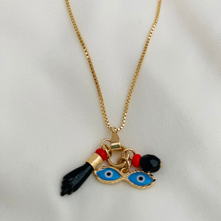 Mal de Ojo, Amuleto de Protección, Collar de Mano de Figa, Amuleto de Ojo de Santa Lucía, Azabache Genuino, Joyas de Protección, Amuleto de Embarazo