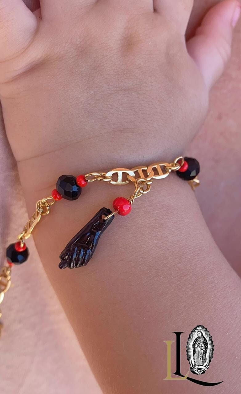 Pulsera Azabache Bebé Oro 14K Eslabón Marinero