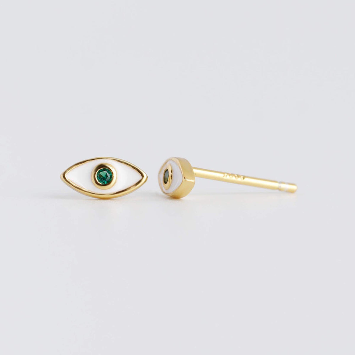 Aretes de Botón Ojo Turco Plata 925