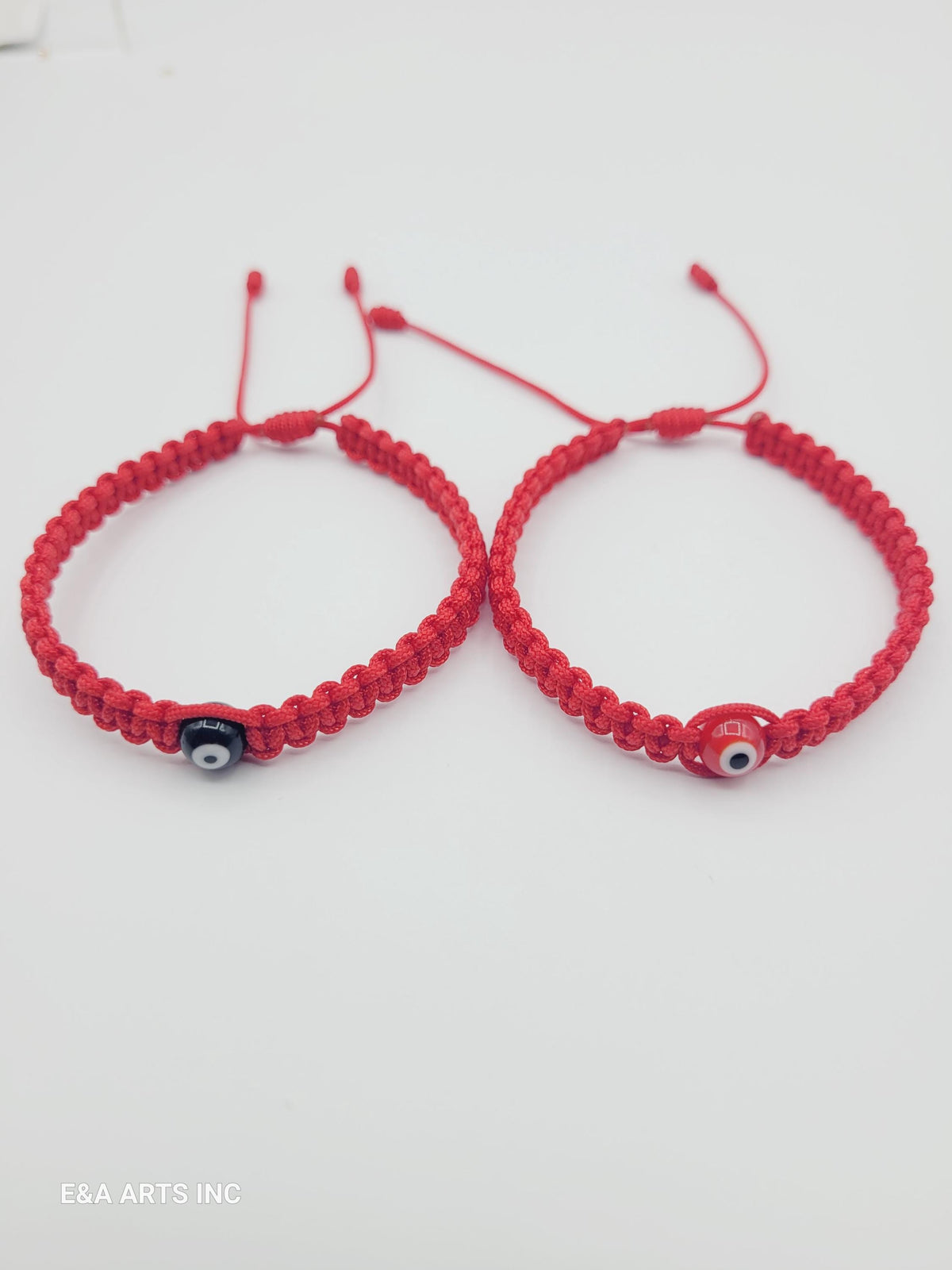 Set 2 Pulseras Hilo Rojo Ojo Turco de la Suerte