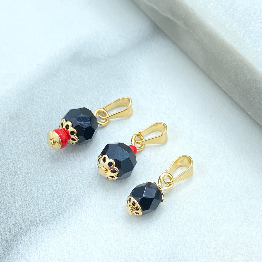 Colgante de protección con dije de azabache chapado en oro de 18k – Regalo del Día de la Madre para mamá