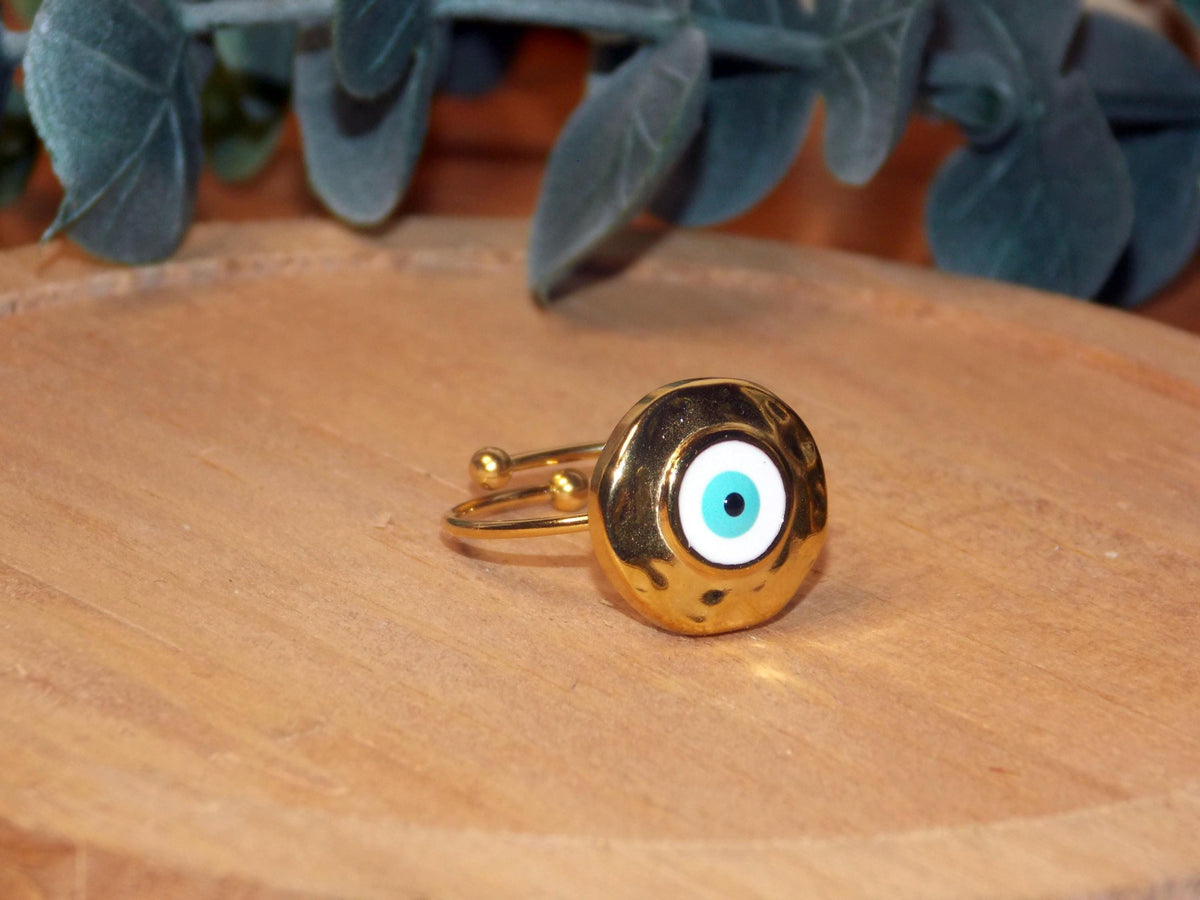 Anillo Dorado Minimalista Acero Ajustable