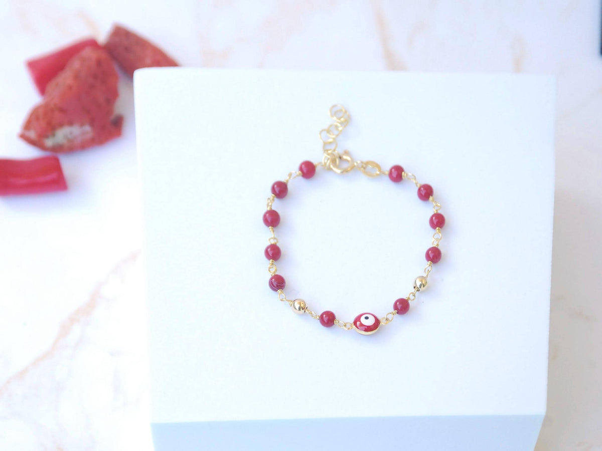 Pulsera Protección Coral Dorada