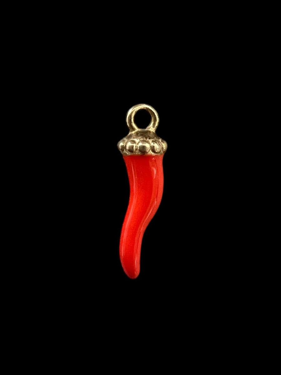 CHILI PORTAFORTUNA LUCK Colgante de plata 925 y esmalte Corno - Cornicello rojo