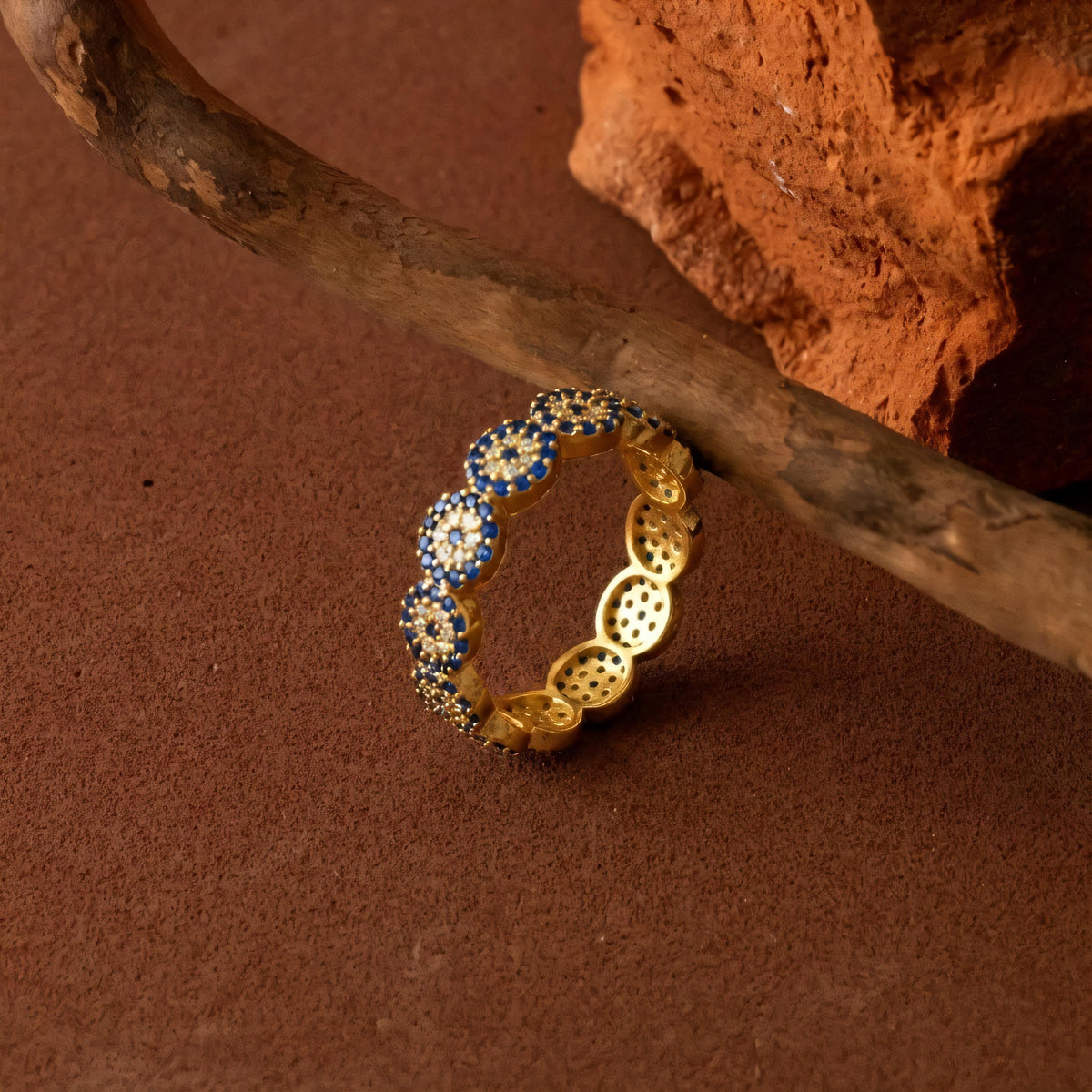 Anillo Ojo Turco Plata 925 Minimalista Apilable