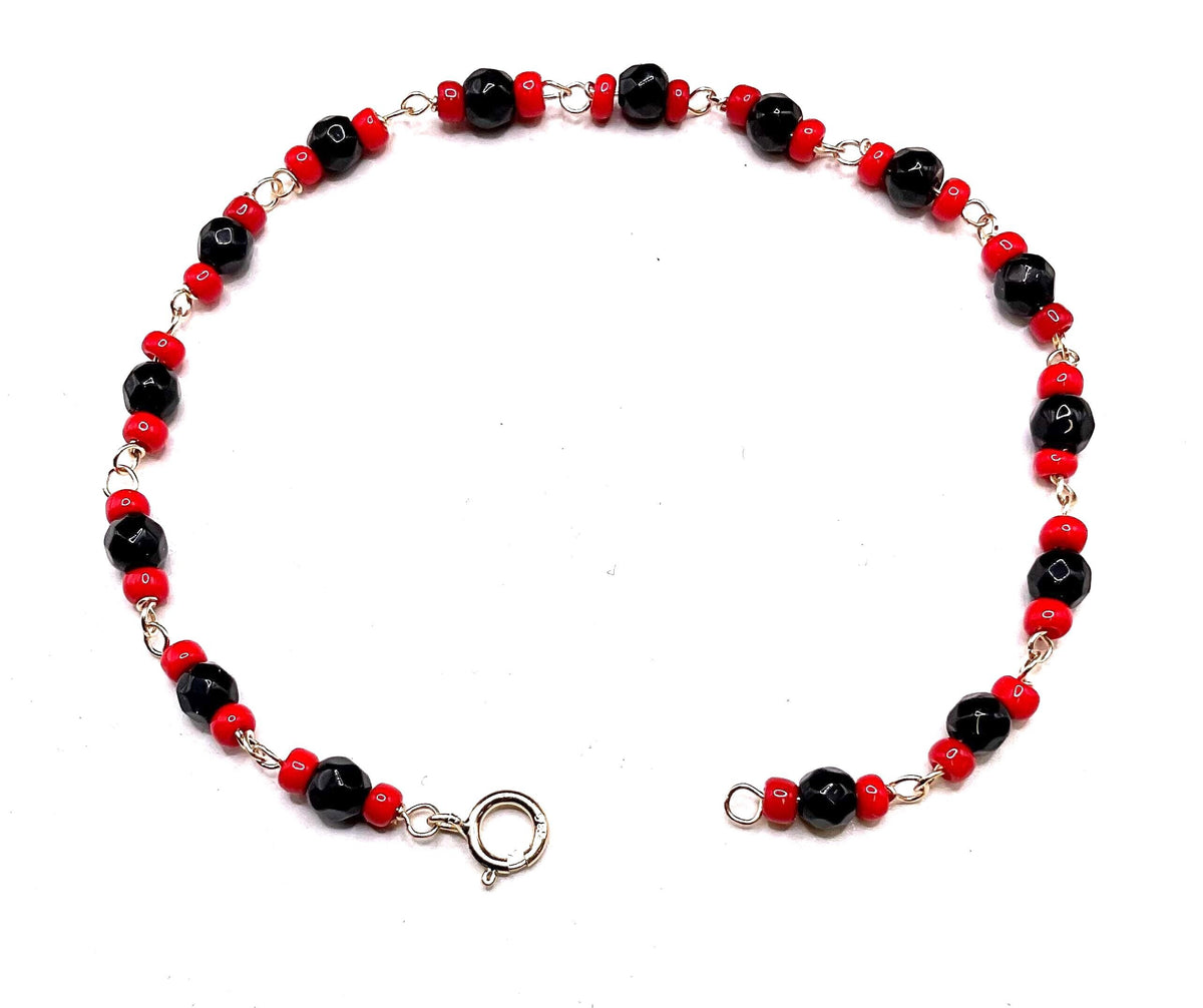 Pulsera o Tobillera Azabache Oro 14K