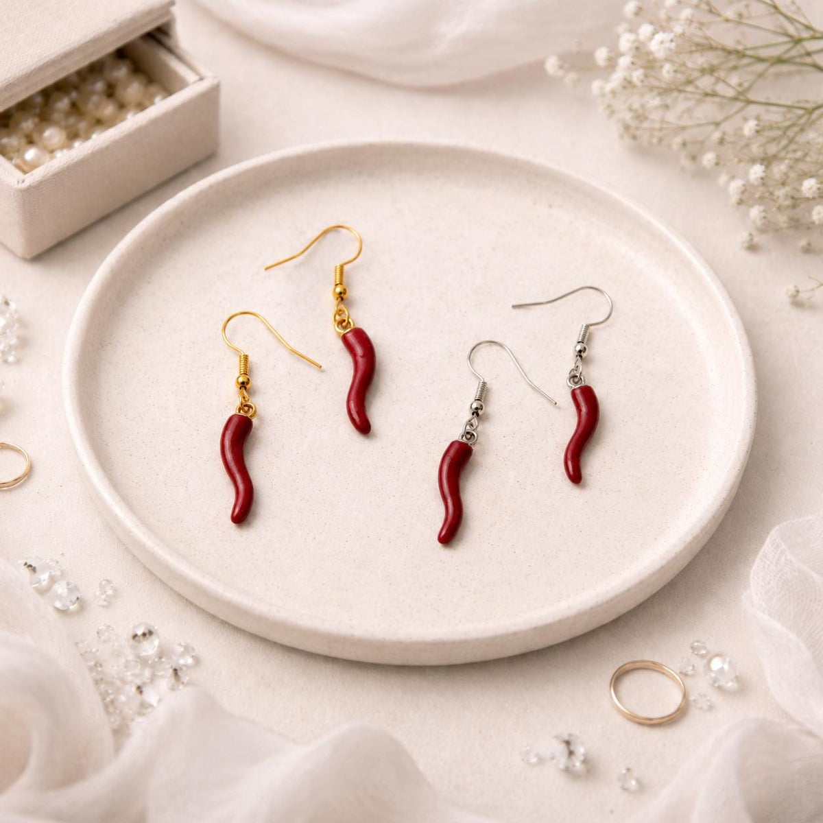 Aretes Chilito Rojo